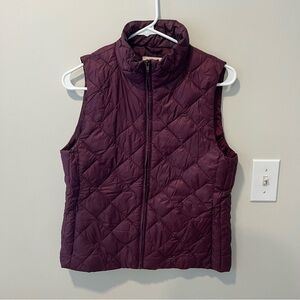 LOFT Purple Quilted Vest, Size XS